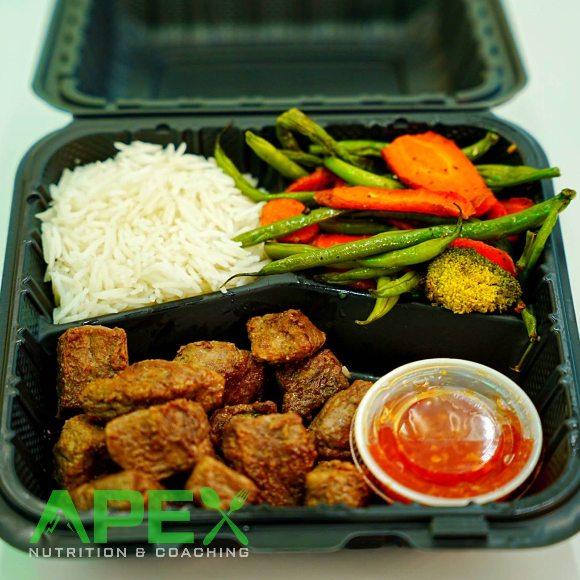 Red Chili Pepper Steak w/ Rice & Mixed Veggies
