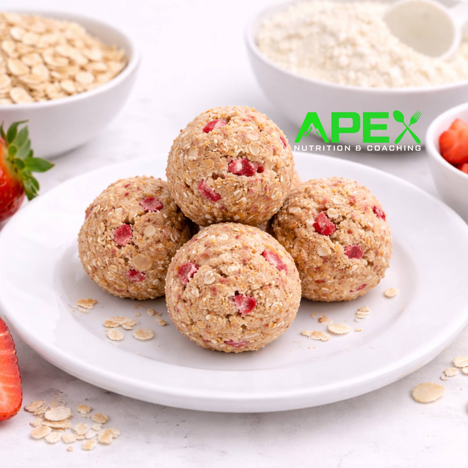 Strawberry Shortcake Protein Bites