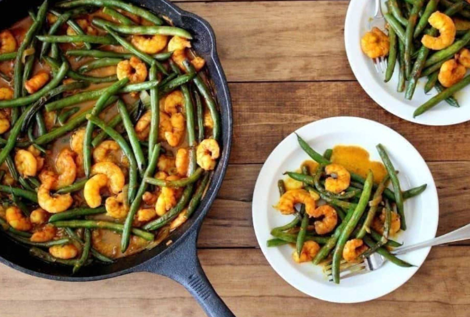 Coconut Shrimp w/ Green Beans & Rice