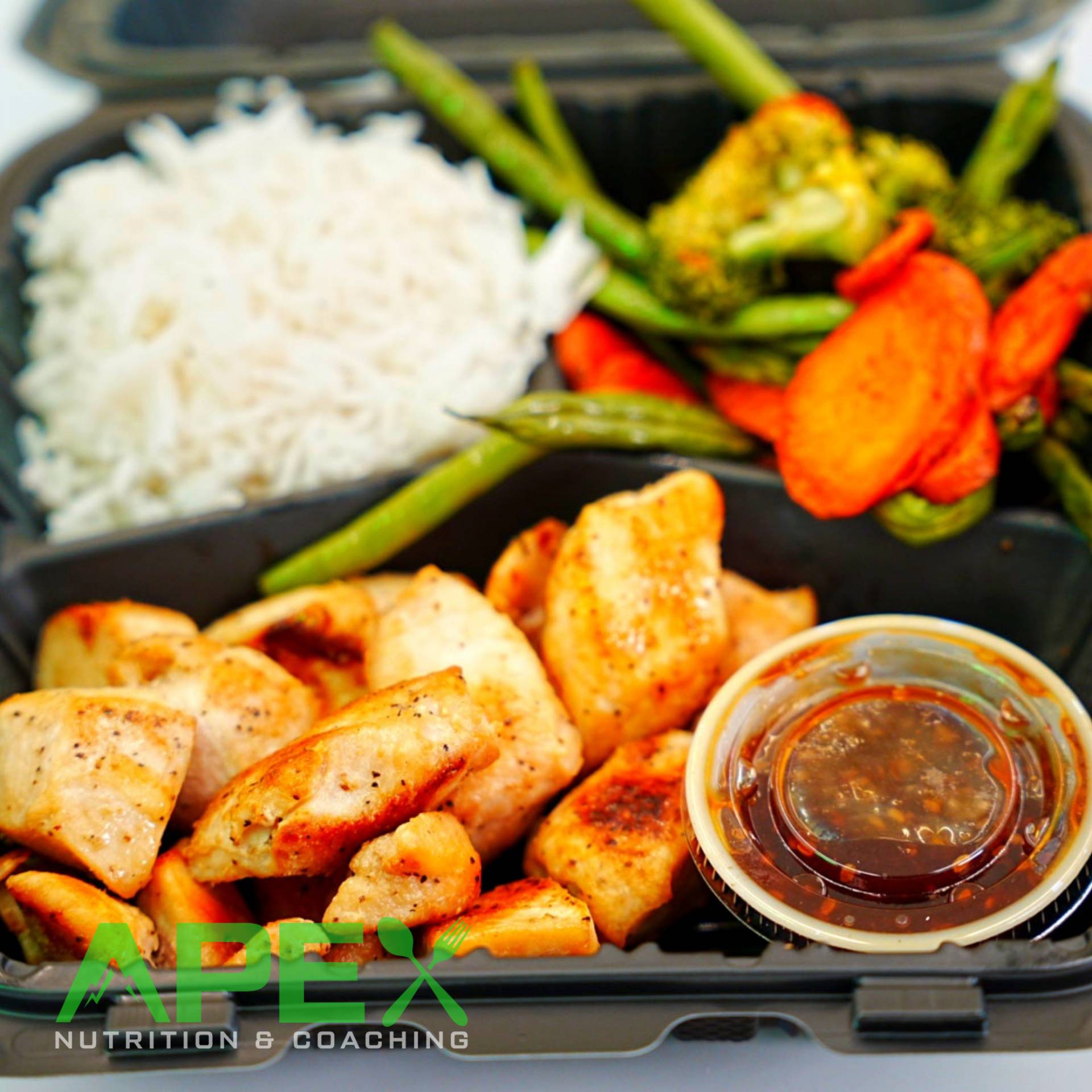 Teriyaki Garden Chicken w/ Rice & Mixed Veggies