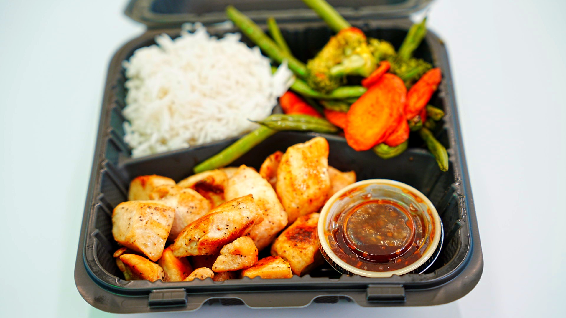 Teriyaki Garden Chicken w/ Rice & Mixed Veggies