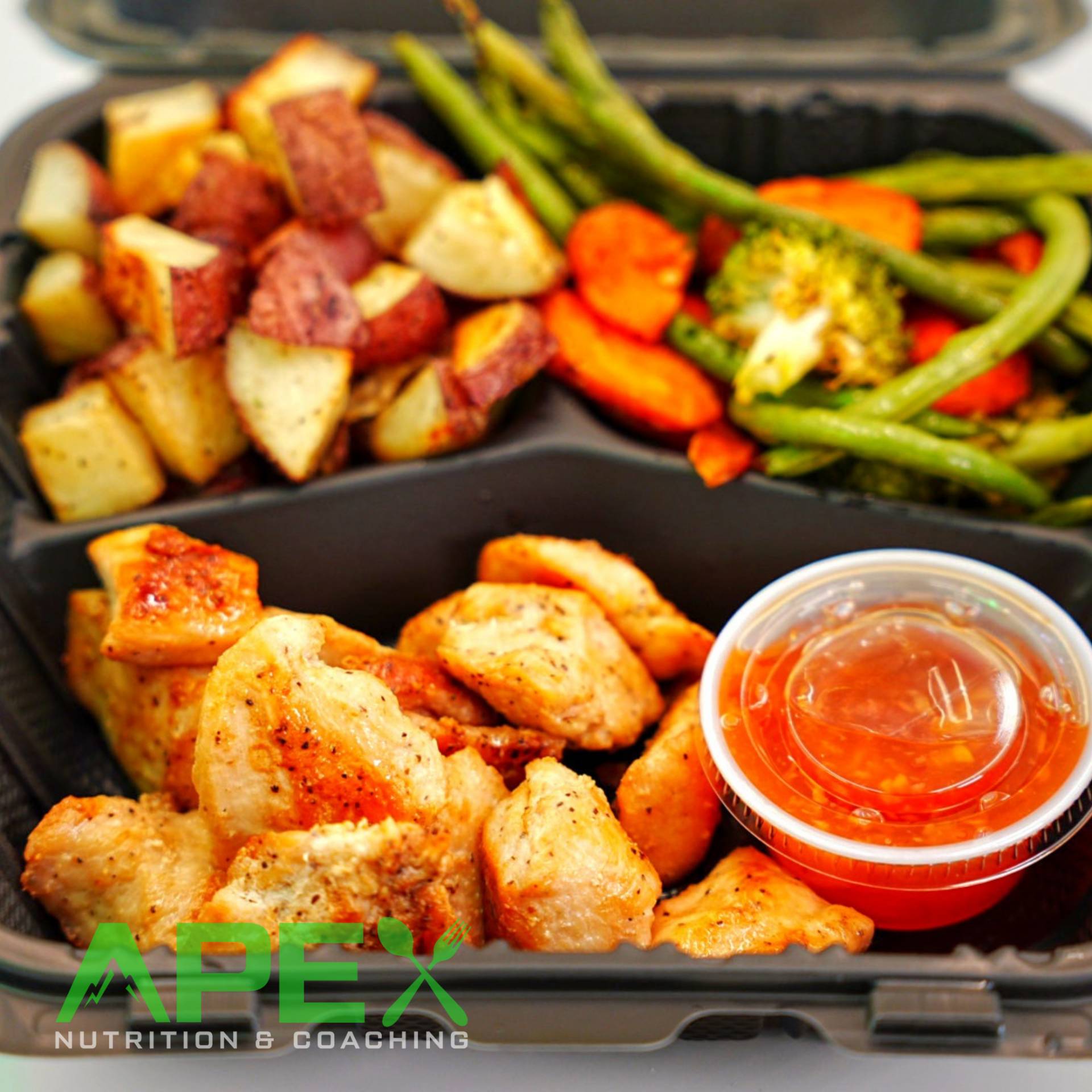 Sweet Chili Fire Chicken w/Potatoes & Mixed Veggies