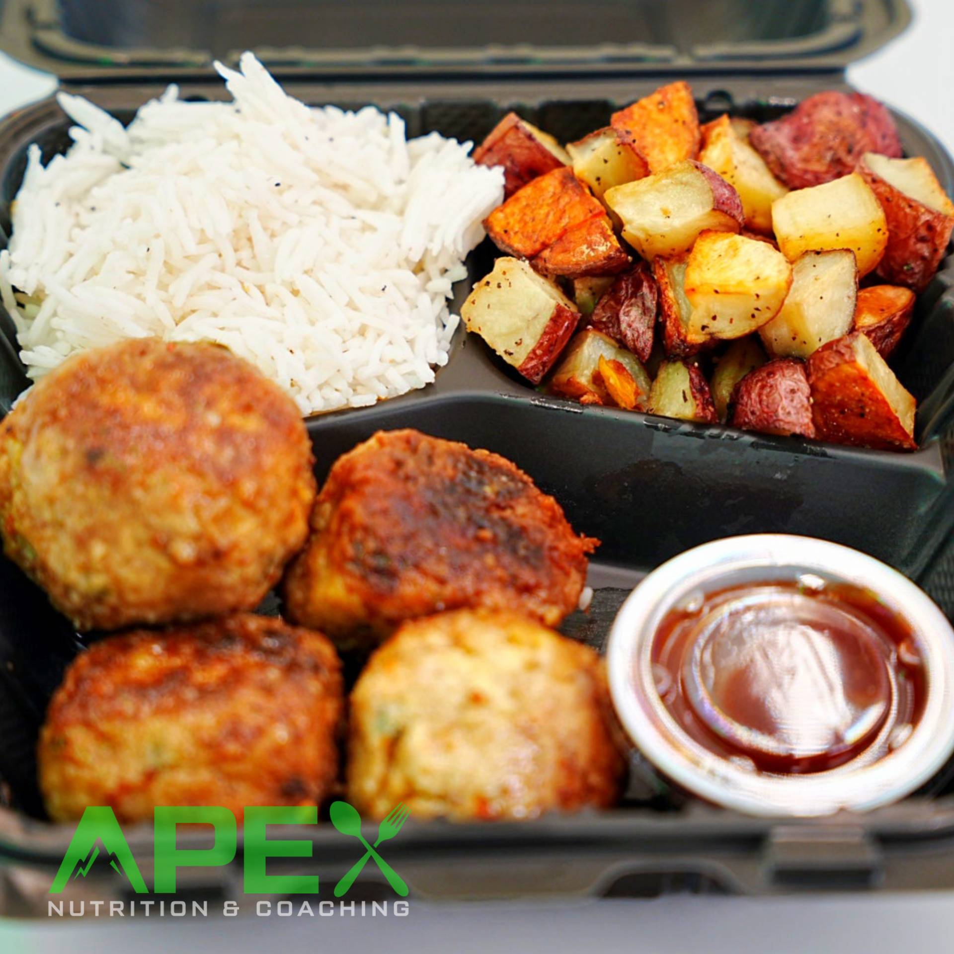 Hickory Brown Sugar Meatballs W/Potatoes & Rice