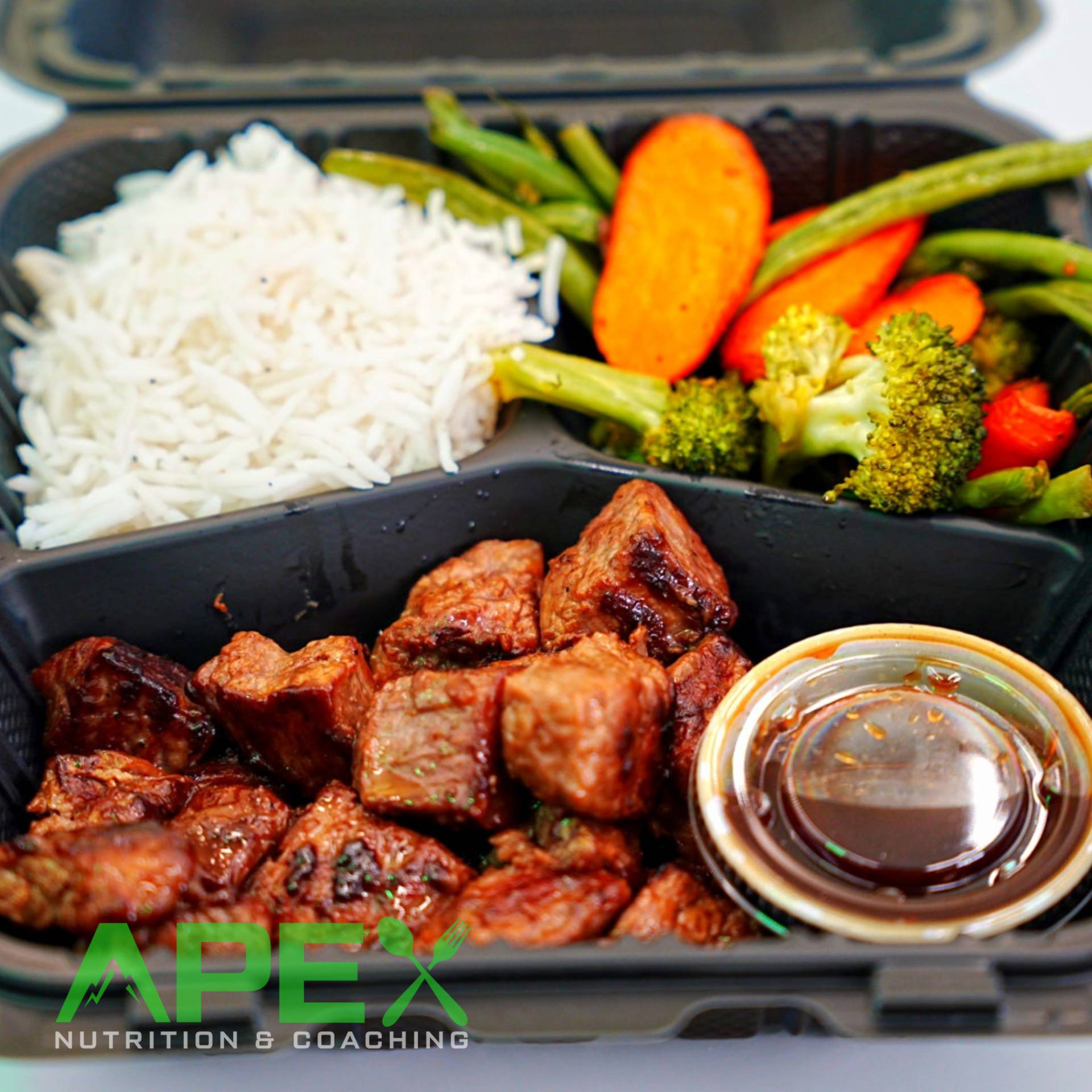 Korean BBQ Steak w/ Rice & Mixed Veggies