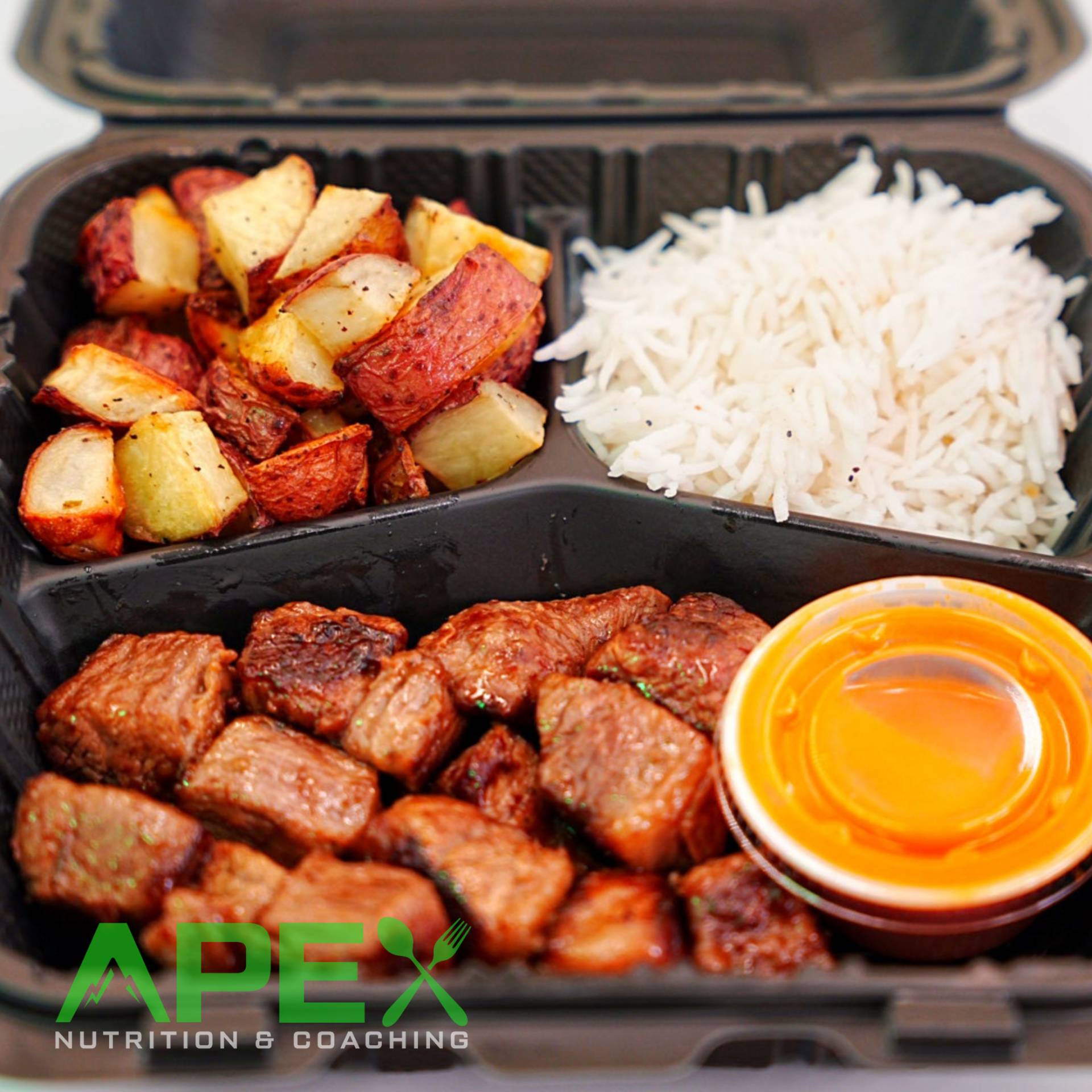 Buffalo Steak Bowl w/Potatoes & Rice