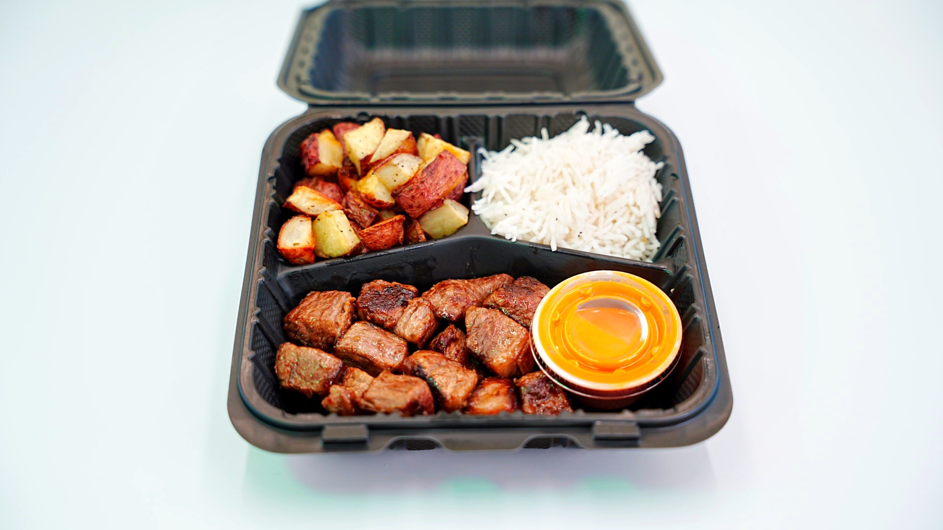 Buffalo Steak Bowl w/Potatoes & Rice