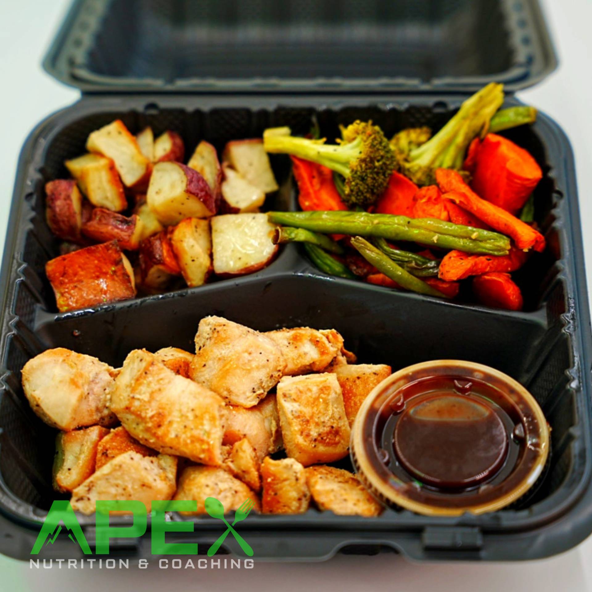 Balsamic Glaze Chicken w/Potatoes & Mixed Veggies