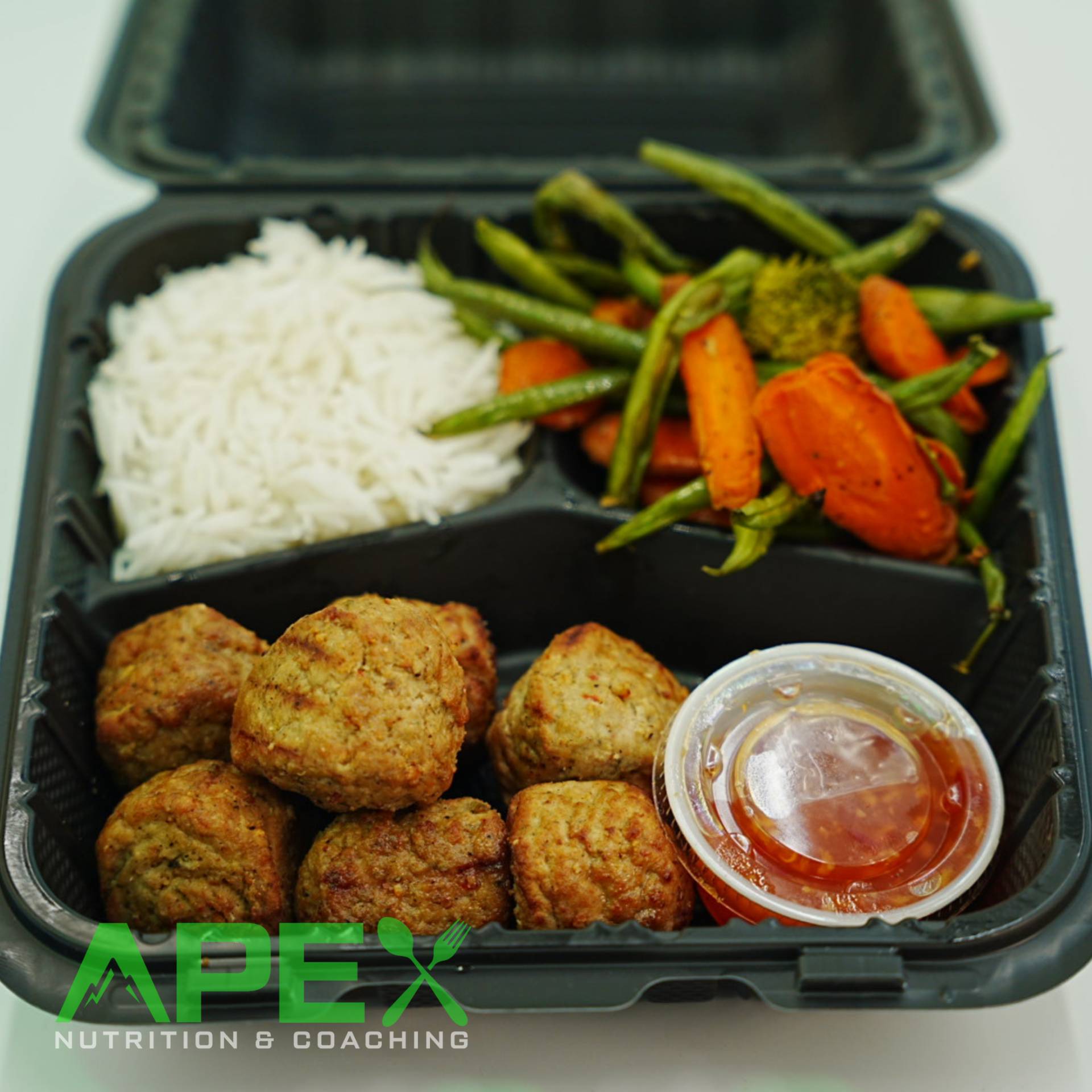 Sweet & Sour Meatballs w/ Rice & Mixed Veggies
