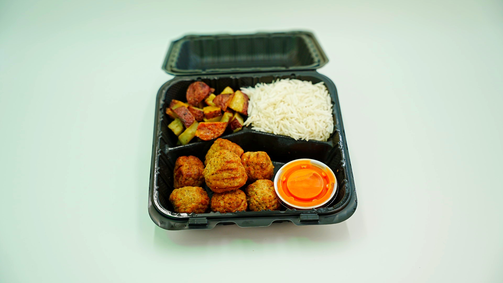 Buffalo Meatball Power Bowl w/Potatoes & Rice